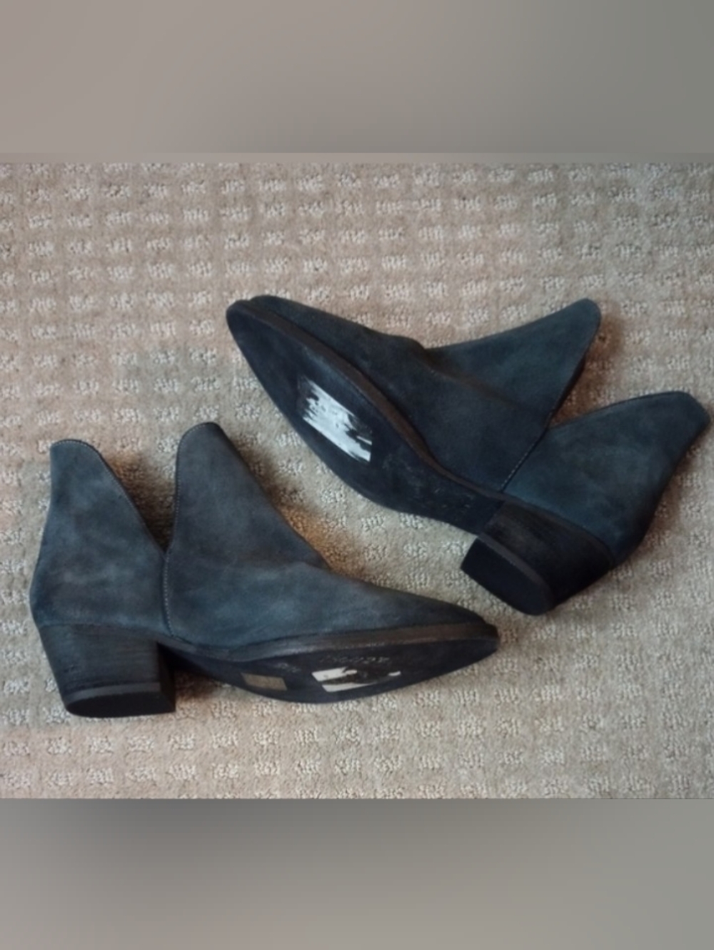 Free People Black Double V Ankle Suede Boots